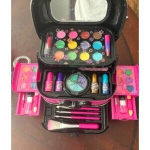 New 58 Pcs Kids Makeup Kit for Girl, Princess Toys Real Washable Cosmetic Set